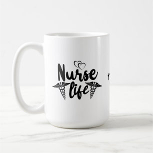 Double Heart Nurse Life Funny Nurse Coffee Mug