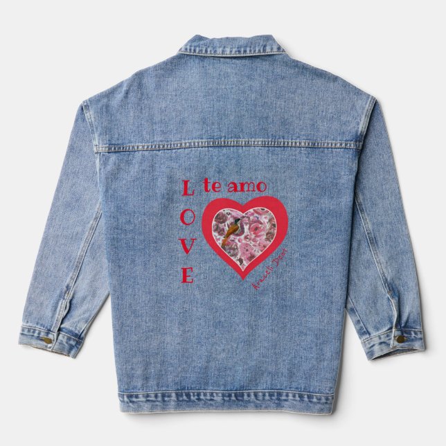 Double HeartPassionred Denim Jacket (Back)