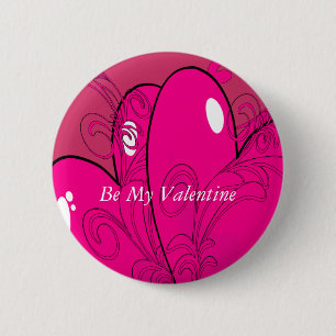 Double Hearts 6 Cm Round Badge