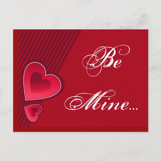 Double Hearts Be Mine Postcard (Front)
