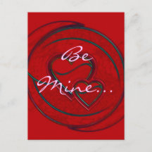 Double Hearts Be Mine Postcard