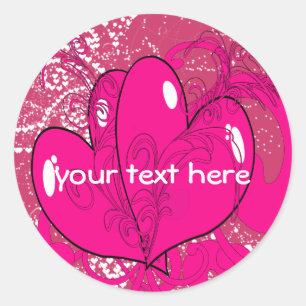 Double Hearts Classic Round Sticker