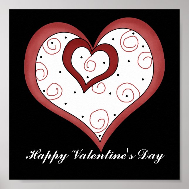 Double Hearts D1 - Customisable Love Sign/Poster Poster (Front)