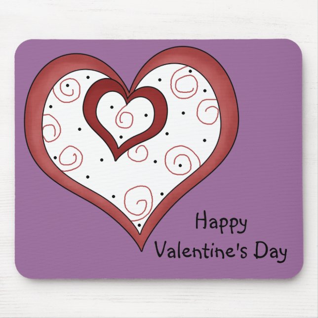 Double Hearts D1 - Customisable Valentine Mousepad (Front)