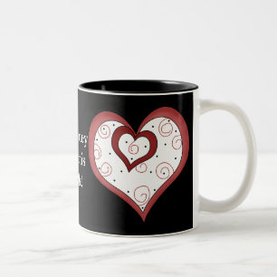 Double Hearts D1 - Customizable Love Coffee Mug