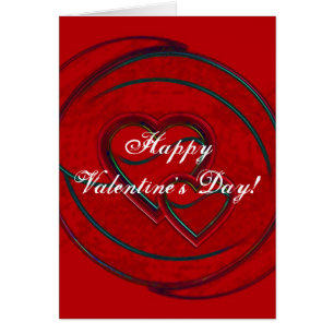 Double Hearts Happy Valentine's Day In White I