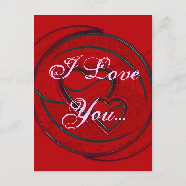 Double Hearts I Love You Postcard (Front)