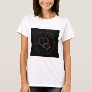 Double Hearts In Black T-Shirt