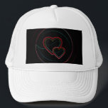 Double Hearts In Black Trucker Hat<br><div class="desc">A lovely Double Heart Image to customise!</div>