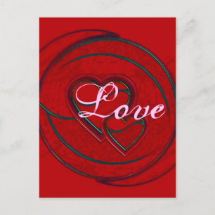 Double Hearts Love Postcard