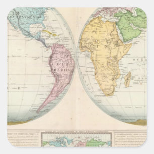 Double Hemisphere Map of the Climate Square Sticker