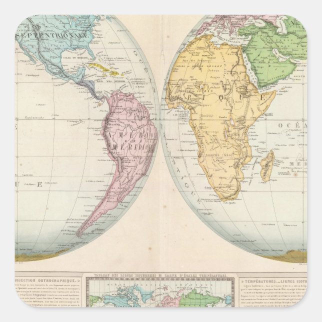 Double Hemisphere Map of the Climate Square Sticker (Front)