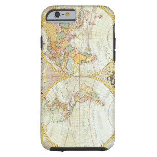Double Hemisphere World Map Tough iPhone 6 Case
