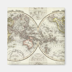 Double Hemisphere World Map Magnet