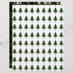 Double Hunter Green plaid Tree Design