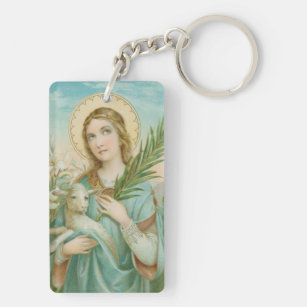 Double Image St. Agnes of Rome (MH 01) Key Ring