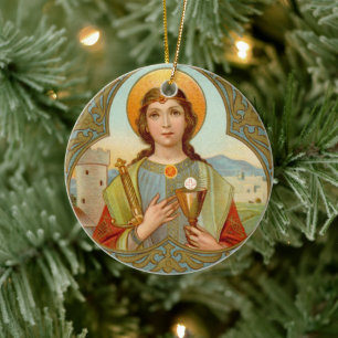 Double Image St. Barbara (BK 001) Ceramic Ornament