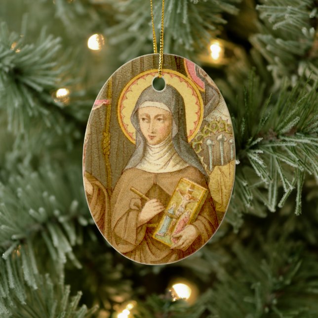 Double Image St. Catherine of Bologna (SAU 027) Ceramic Ornament (Tree)