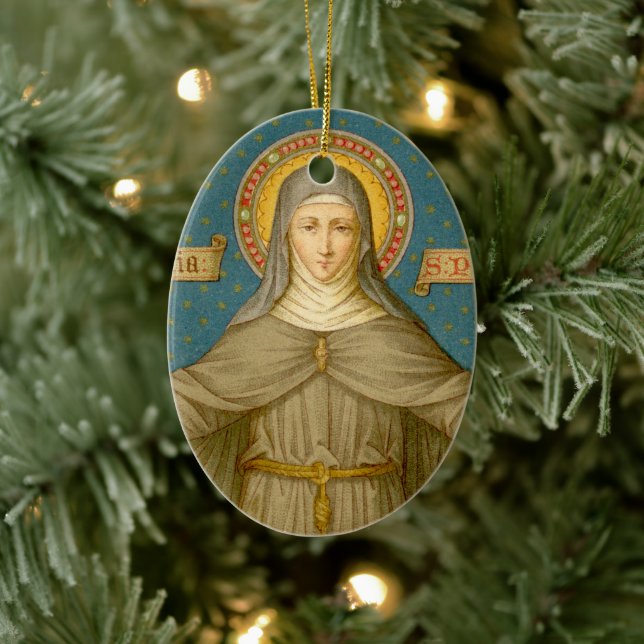 Double Image St. Clare of Assisi (SAU 027) Ceramic Ornament (Tree)