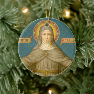 Double Image St. Clare of Assisi (SAU 027) Ceramic Ornament