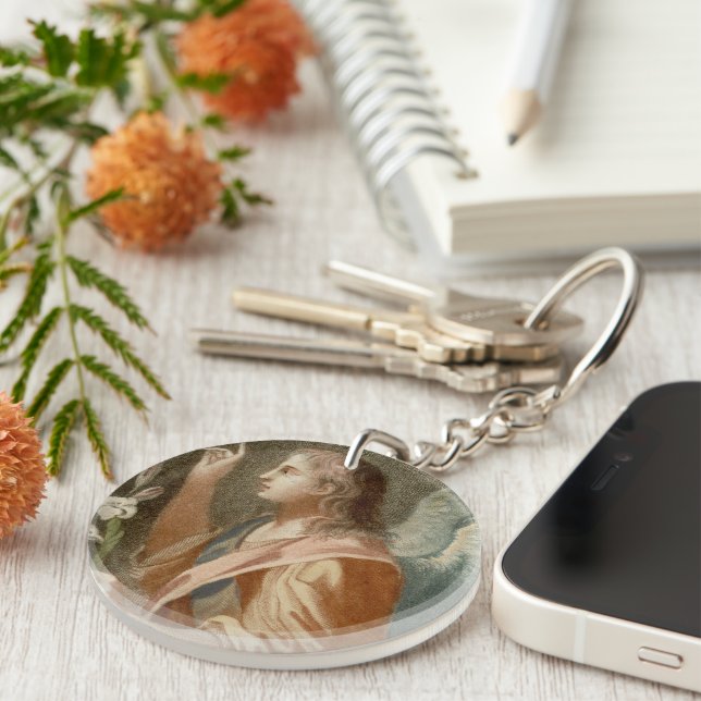 Double Image St. Gabriel the Archangel (M 011) Key Ring (Front Right)