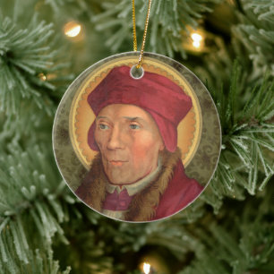 Double Image St. John Fisher (SAU025) Circular Ceramic Ornament