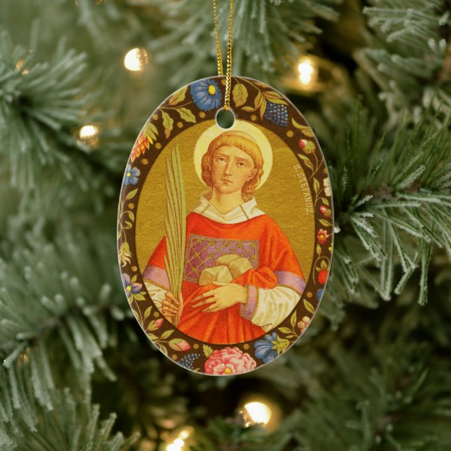 Double Image St. Stephen the ProtoMartyr (PM 08) Ceramic Ornament (Tree)