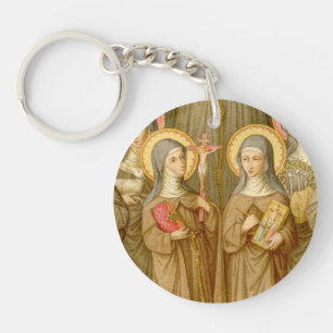 Double Image Two Poor Clare Saints (SAU 27) Key Ring