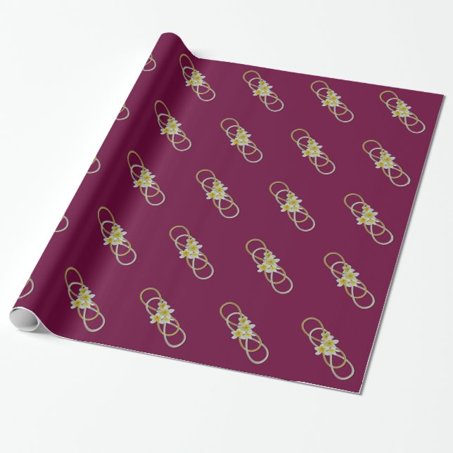 Double Infinity BiColor Frangipani Wrapping Paper (Unrolled)
