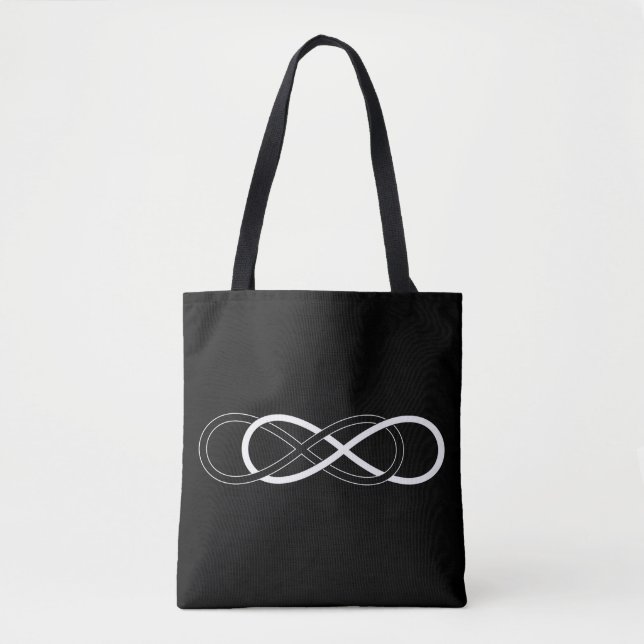 Double Infinity black & white Tote Bag (Front)
