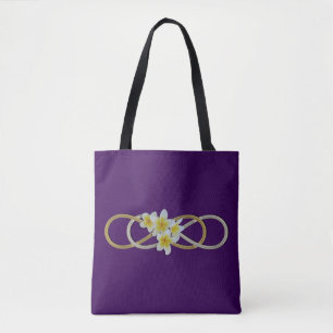 Double Infinity gold silver Frangipani Tote Bag
