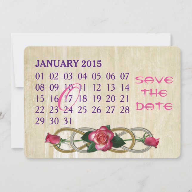 Double Infinity - Roses - Custom Calendar Save The Date (Front)
