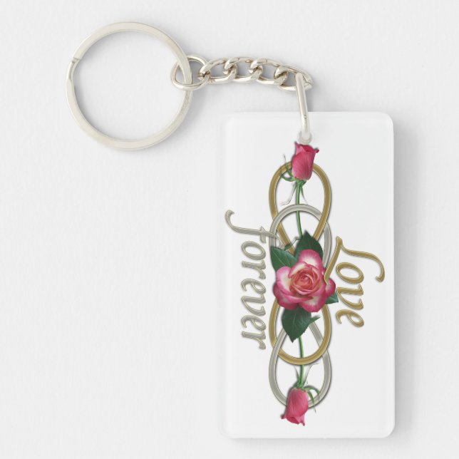 Double Infinity - Roses Love forever Key Ring (Front)