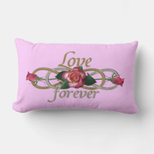 Double Infinity - Roses Love forever Lumbar Cushion