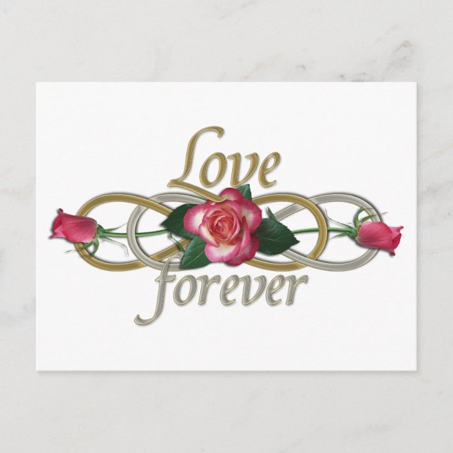 Double Infinity - Roses Love forever Postcard (Front)