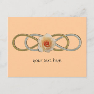 Double Infinity Silver Gold Rose Postcard