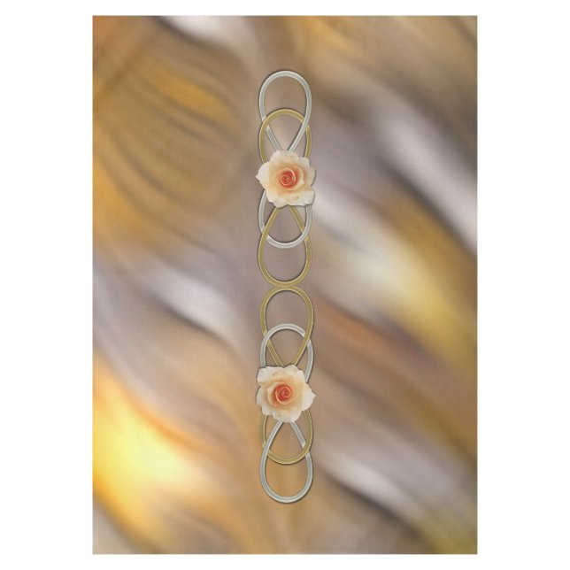 Double Infinity Silver Gold Rose + your backgr. Tablecloth (Front)