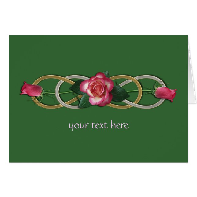 Double Infinity Silver Gold Roses (Front Horizontal)