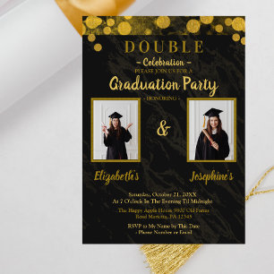 Double joint Celebration Graduation Party 2 photos Invitation