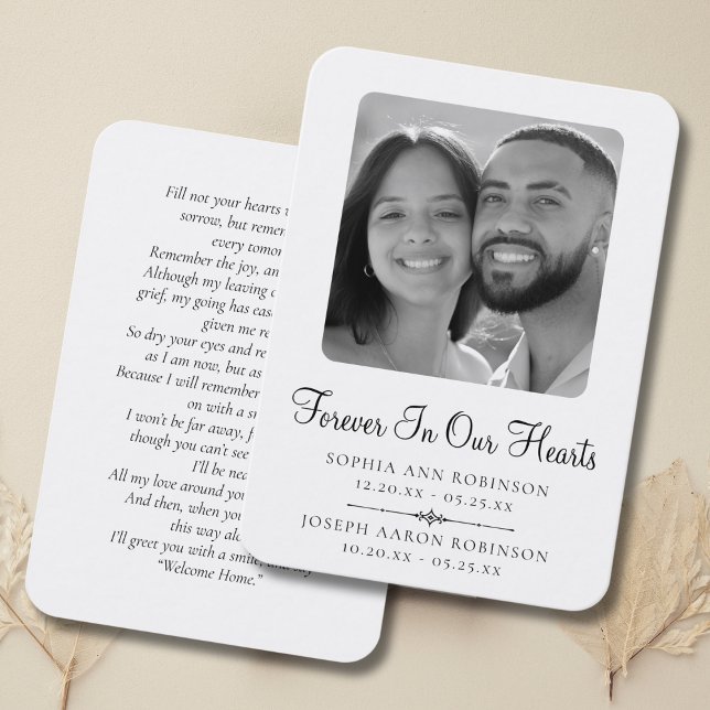 Double Joint Photo Memorial Funeral Prayer Card (Creator Uploaded)