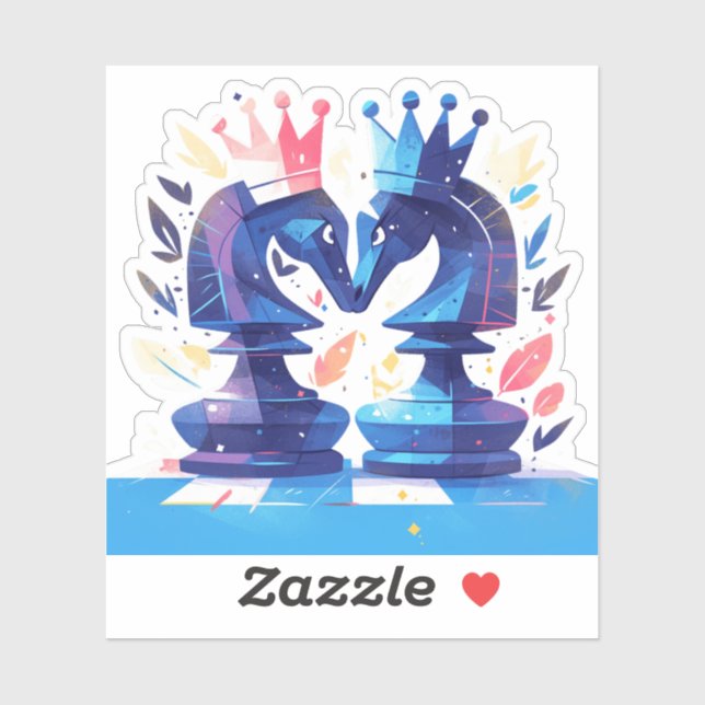 Double Knight Chess Sticker (Sheet)