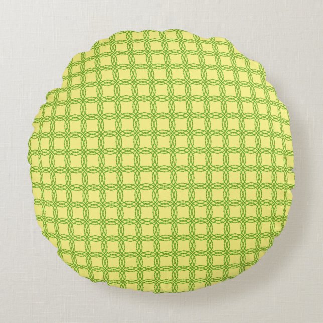 Double Leaf Circle by Kenneth Yoncich Round Cushion (Front)