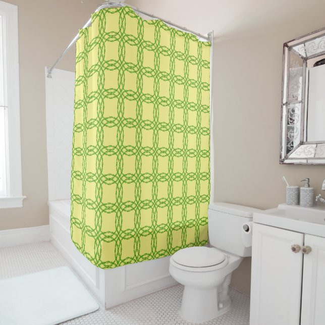 Double Leaf Circle by Kenneth Yoncich Shower Curtain (In Situ)