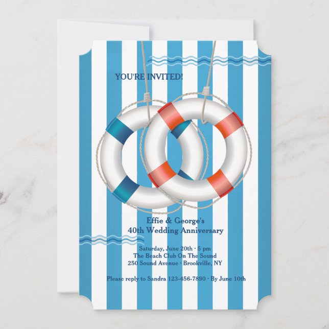 Double Life Preserver Invitation (Front)