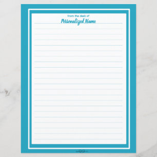 Double Line Frame Blue Lined Paper Sheet