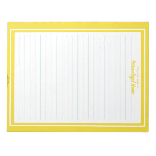Double Line Frame Yellow Lined Notepad