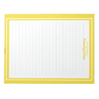 Double Line Frame Yellow Lined  Notepad