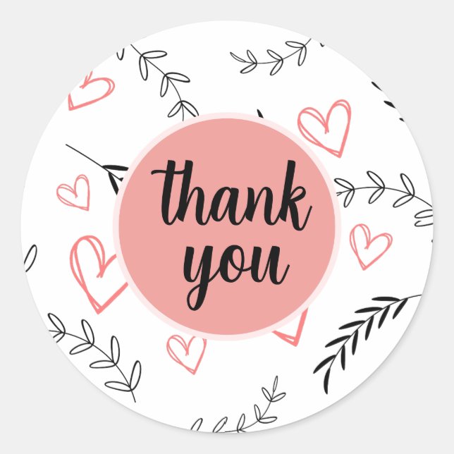 Double Line Heart & Leaf Floral pattern Labels (Front)