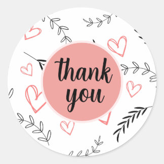 Double Line Heart & Leaf Floral pattern Labels