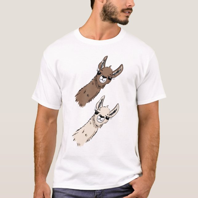 Double Llama Heads T-Shirt (Front)